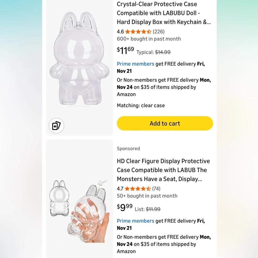 Labubu Clear Case & Outfit Clothing PPADA Set + Overalls NWOT Gifts Accesories
